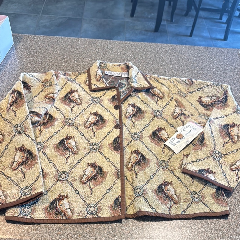 Vintage sara studio horse tapestry jacket